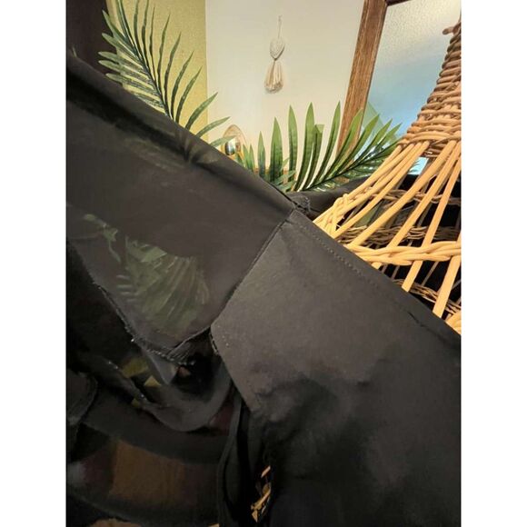 Plus Size Black Sheer Button Down Blouse w/ Satin Tank 18W 20W over size tunic - Picture 6 of 16